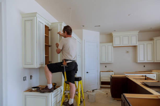 Kitchen island installation in Minnetonka by JMT Kitchen Cabinet